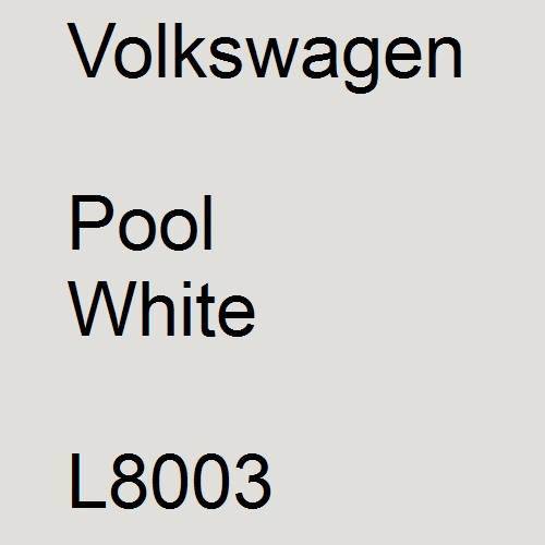 Volkswagen, Pool White, L8003.